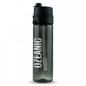 OZEANIC - Botella Potabilizadora de agua de 600ml | Negra | Elimina virus y bacterias
